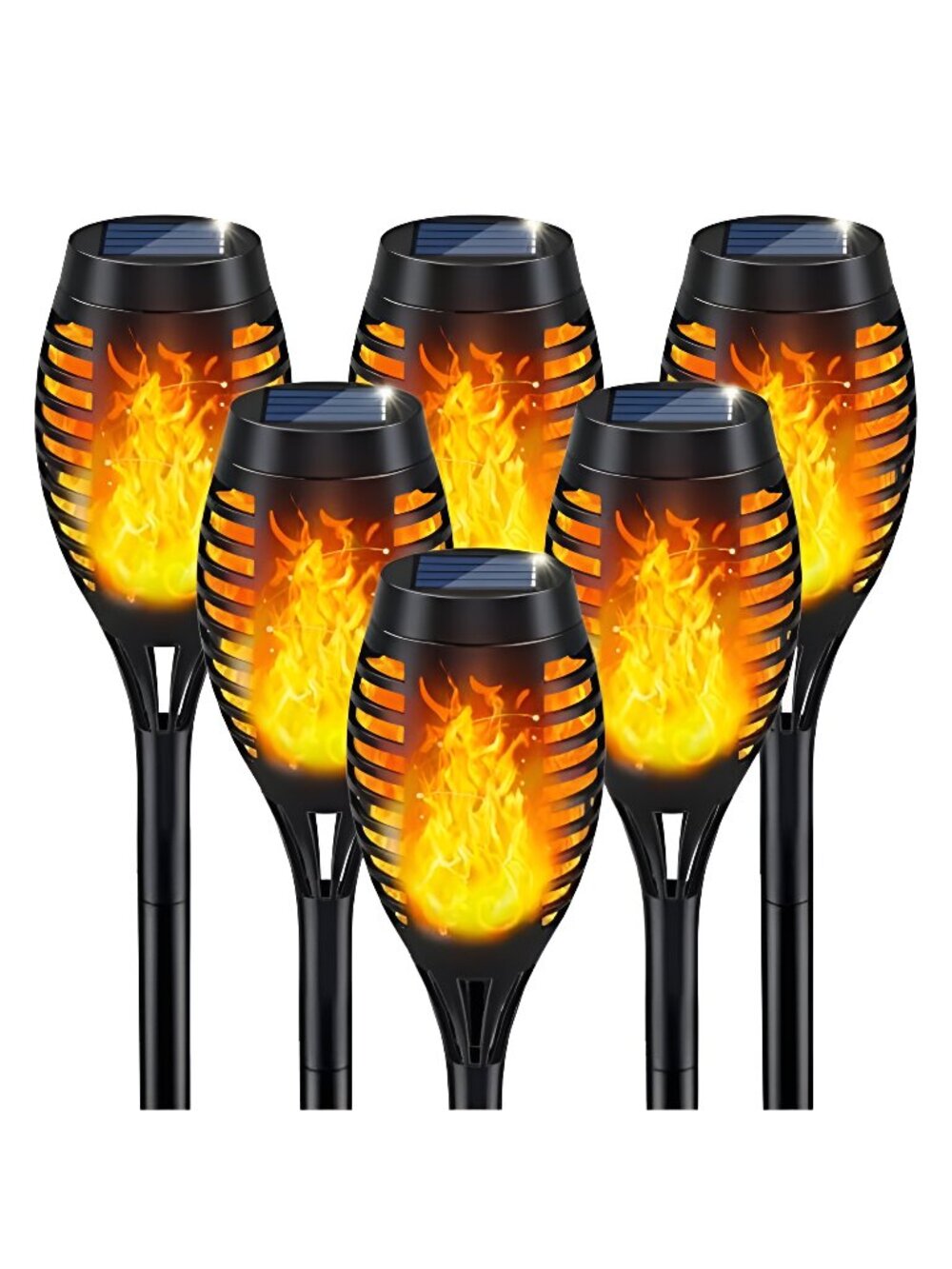 Solar Torch Light with Flickering Flame for Halloween Decorations